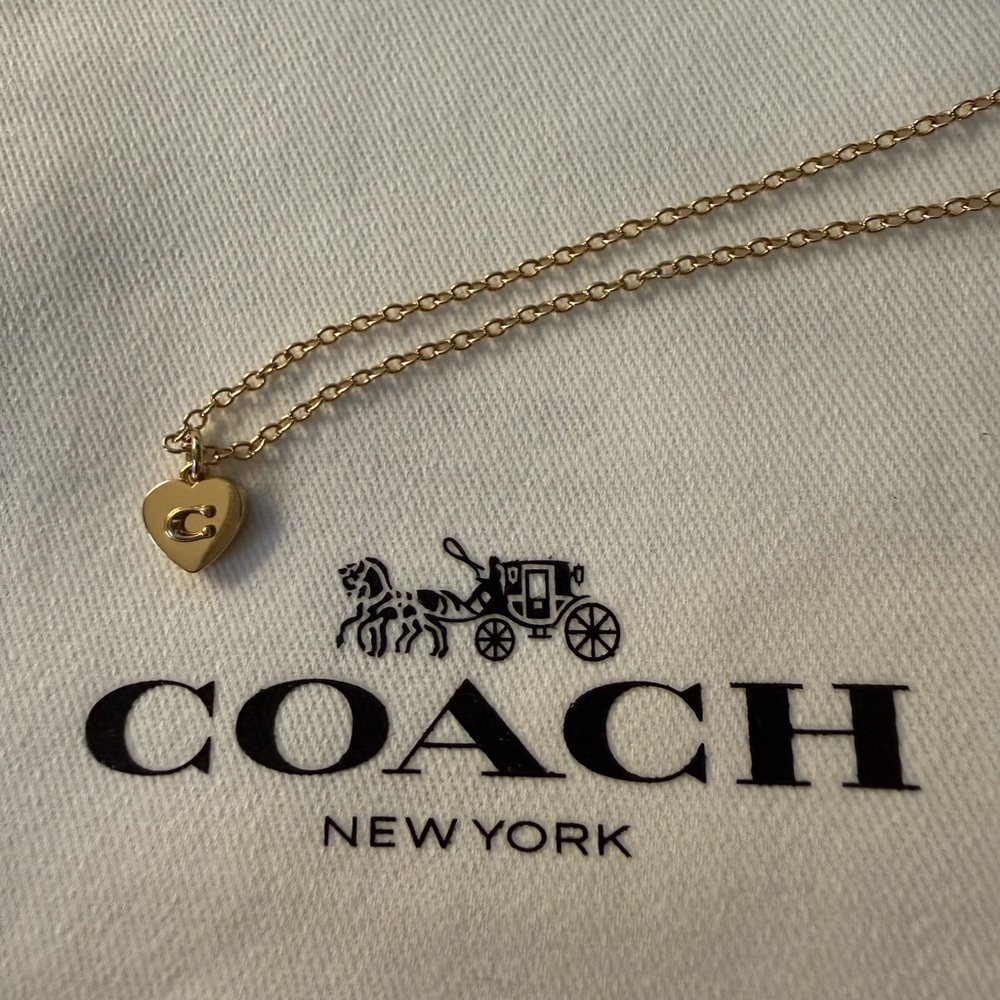 Coach Gold Heart Pendant Necklace